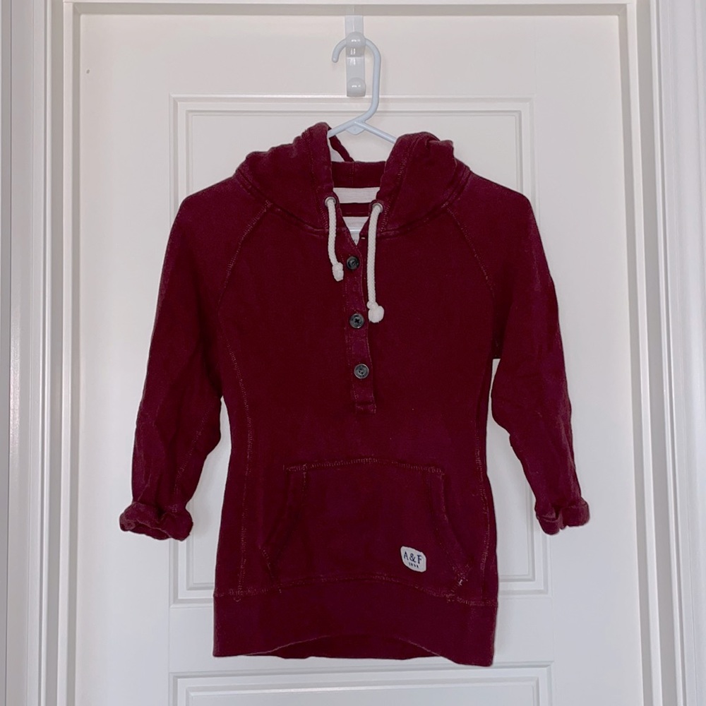 Burgundy A&F hoodie